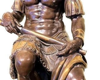 0b9. 19thC Collas reduction of a Portrait of Guiliano De Medici by Michelangelo from the foundry of Ferdinand Barbedienne