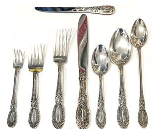 4b. Towle King Richard Sterling 166 Piece Flatware