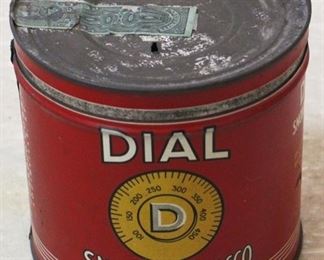 39 - Dial Tobacco Metal Tin 5" x 5 1/2"
