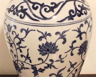 80 - Blue/White Ginger Jar 12" tall
