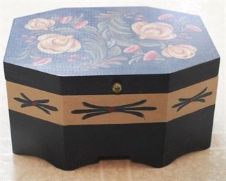 96 - Painted Wood Box 9" x 7" x 5"
