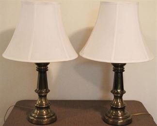 113 - Pair of Brass Lamps 27" tall
