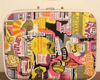 126 - Mid Century Vintage Suitcase 16 1/2" x 12 1/2" x 6"
