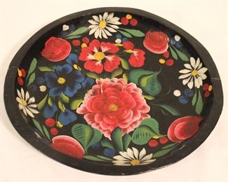 230 - Hand Painted Wood Bowl 13" round
