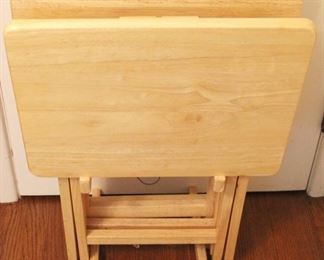 263 - Wood TV Trays with Stand
