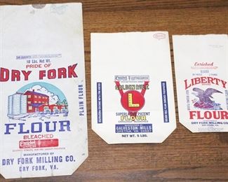 290 - Lot of 3 Vintage Flour Bags
