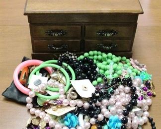 316 - Lot of Costume Jewelry with Jewelry Box
