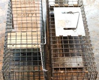 325 - Lot of 2 Metal Animal Trap Cages 24" x 8" x 7"
