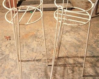 347 - Pair of Metal Planters/Plant Stands 30" x 10 1/2"
