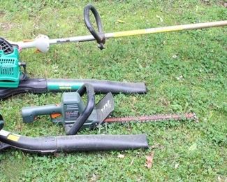 352 - Lot of 4 Gas Power Yard Tools 2 Blowers/Hedger and Weed Eater
