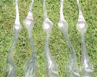 378 - Lot of 5 Vintage Stretched Glass Pepsi Bottles 24" tall
