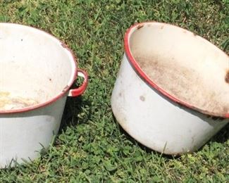 408 - 2 pc. Enamelware Pots
