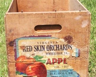 415 - Red Skin Orchard Wood Apple Box 21 1/2" x 13" x 11"

