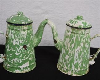 Green Enamelware Coffee Pots