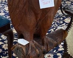 Carved Walnut Eagle- 41"- Signed & Dated. 98 1/2 hrs to carve. 