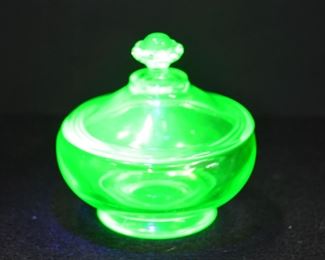 Vaseline Small Covered Bowl