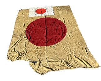 Lot of 2 WWII Japanese Meatball Flags to 9 Feet - 9' x 6.5' and 36" x 28"