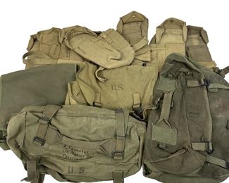 Misc. US & British Bags & Pouches WWII Lot