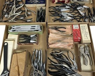 Vintage US Surplus Pliers Wrench Cutters Lot Boker USA Lindstrom Crescent