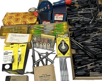 Vintage US Surplus Stanley Hand Drill Crescent Screwdriver Ace Reamer Stencil Tool Lot