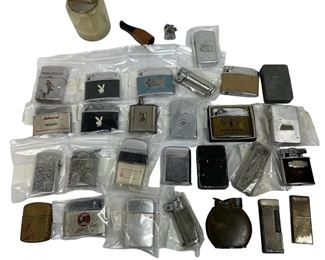 Cigarette Lighter Lot Some Military Thorens Zippo Dunhill Ronson