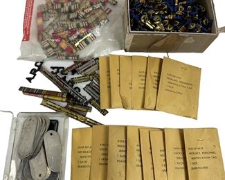 Vintage US Military Ribbon Bar & Dog Tag Ball Chain Necklace Lot