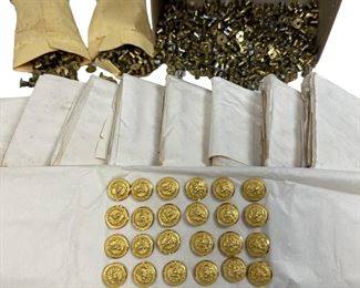Small Gold Military Button & Screw Back Tube Lot
