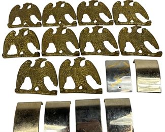 Cast Brass Eagles & Belt Buckle Lot