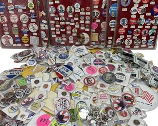 Large Lot of Political Buttons & Ephemera 100s