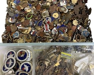 25+ lbs Vintage Unfinished / Broken / Incomplete Mostly Military Insignia Parts Lot
