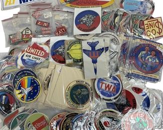Original & Reproduction Decal Sticker Luggage Tag Lot - Airline NASA Railroad Air Force