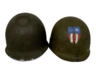 WWII Fixed Bale US M1 Helmet w/ Painted China Burma India MSA Liner