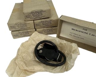 6 WWII T-S-30 USAAC Throat Microphone Lot