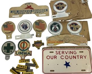 WWII Era Homefront Car License Plate Topper Lot