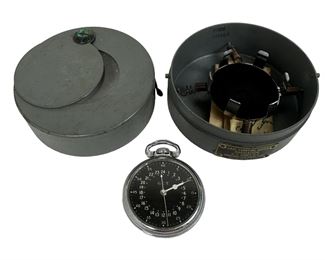 WWII Hamilton 4992B G.C.T. 22j Pocket Watch in Navigation Case