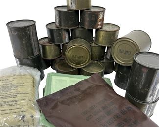 Vintage US Military Food Lot Ration Cans MRE