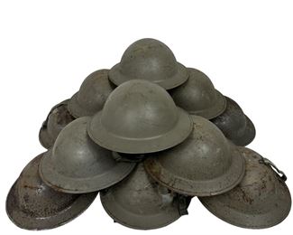 12 Vintage Surplus Foreign Brodie Style Helmet Lot Rusty