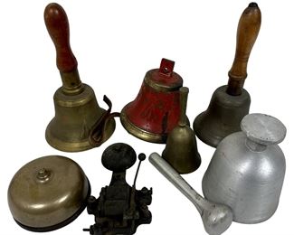 Vintage Bell Lot WWI Brass British Hand Bell