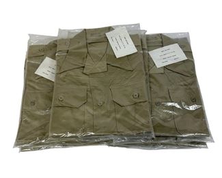 14 Vintage US Military Khaki Quarter Sleeve Shirt Lot All Medium