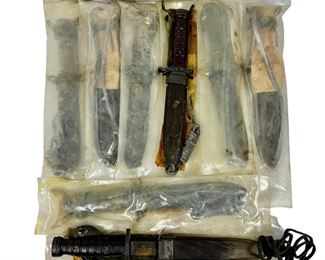 9 Dutch M1 Carbine Bayonet w/ Wood Scabbard Lot AS-IS Rusty