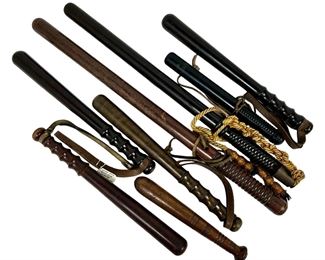 8 Police Billy Club Night Stick Truncheon Lot