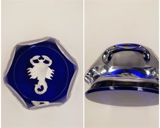 Fascinating,  Baccarat Zodiac Scorpio Sulphide Paper weight.