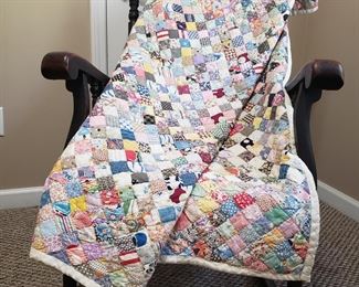 A quilt of many colors, and patterns. Handmade, many via many hours. We have two beautiful quilts here!