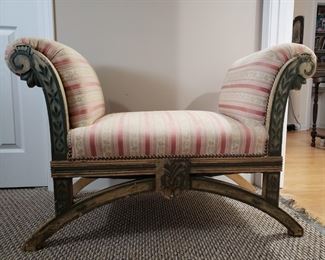 Fine Quality French Louis XV Style Carved Bench