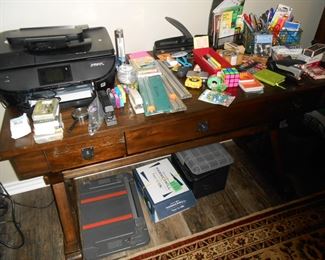 Desk, Printer, Office supplies