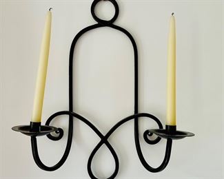 Pair of wrought iron wall sconces