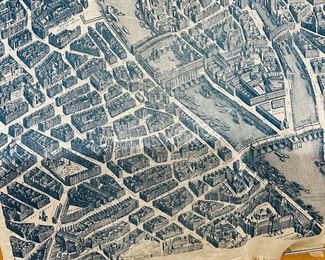 Stunning Schumacher La Cite (Paris)  fabric panel.  Reproduction of Paris' Turgot Map. Used previously as a bed canopy.