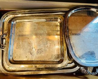 Quality silver-plate serving trays