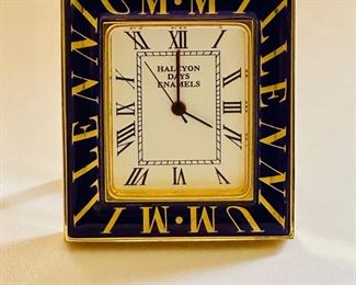 Halcyon Days enamel travel clock