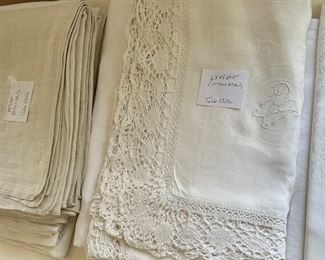 Large selection of vintage linens